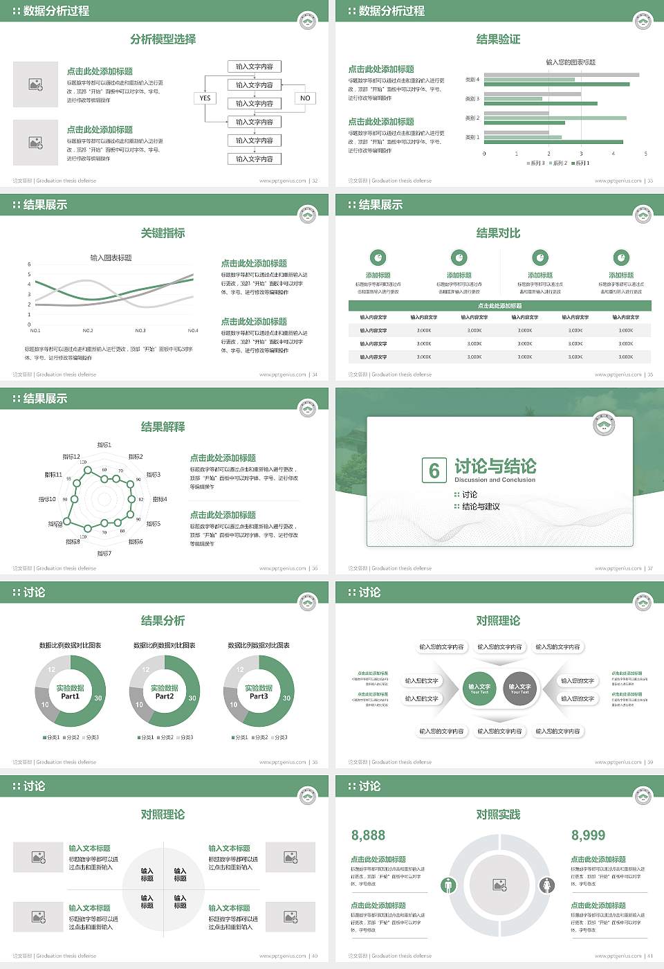 南通大学杏林学院论文答辩标准PPT模板16:9格式幻灯片预览图5