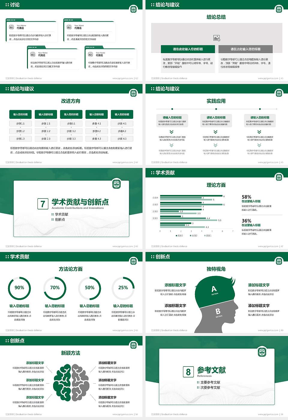 南京师范大学中北学院论文答辩标准PPT模板16:9格式幻灯片预览图6