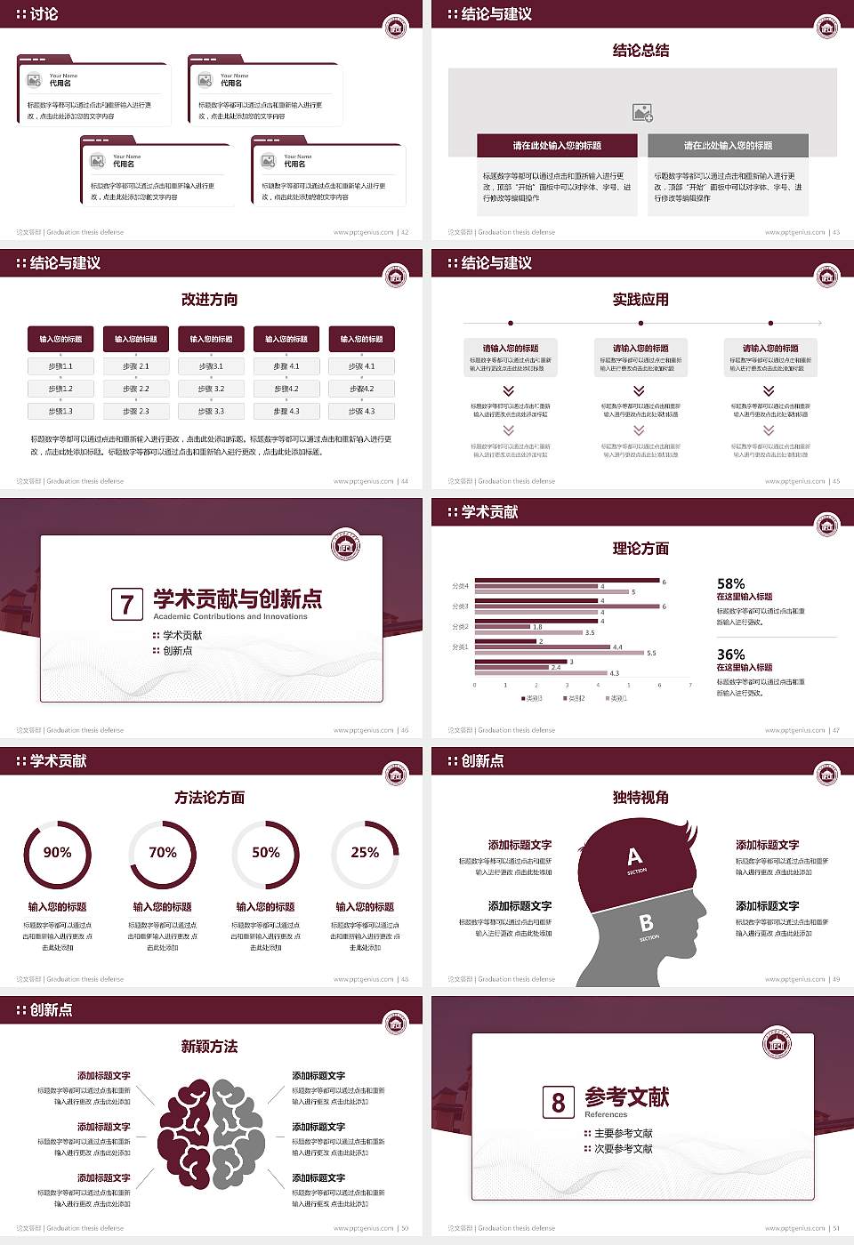 广东财贸职业学院论文答辩标准PPT模板16:9格式幻灯片预览图6