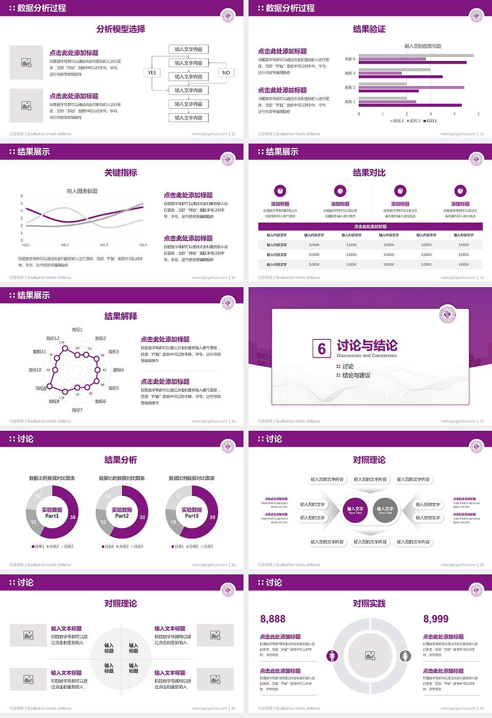 南京理工大学紫金学院论文答辩标准PPT模板16:9格式幻灯片预览图5