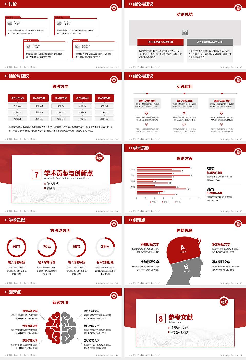 宜春幼儿师范高等专科学校论文答辩标准PPT模板16:9格式幻灯片预览图6