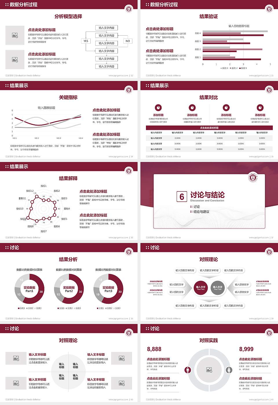 温州医科大学论文答辩标准PPT模板16:9格式幻灯片预览图5