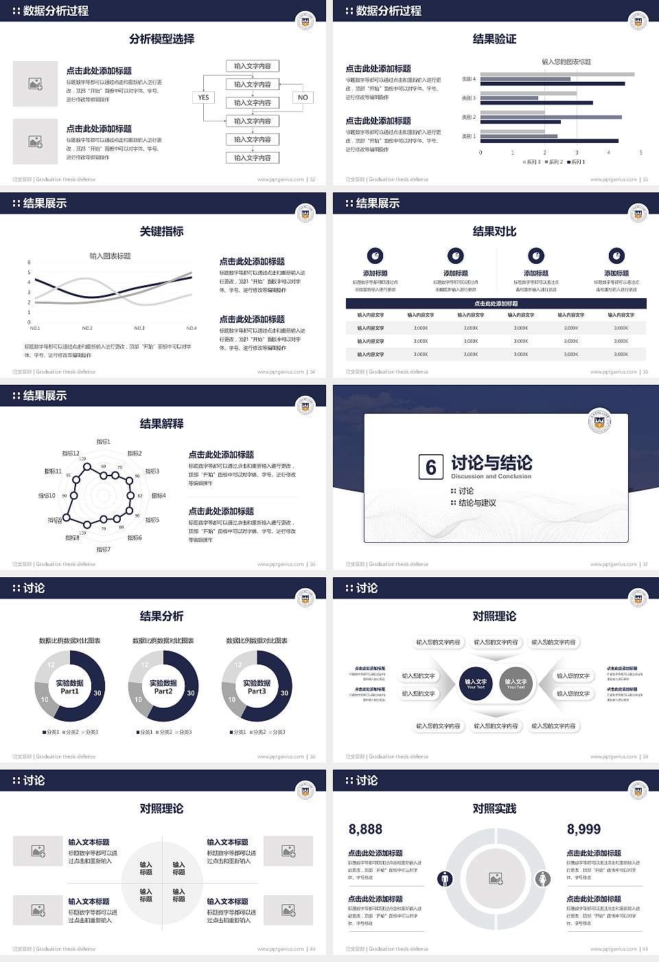 新乡医学院三全学院论文答辩标准PPT模板16:9格式幻灯片预览图5