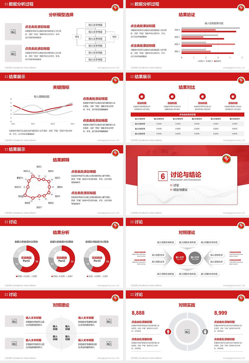 邢台医学高等专科学校论文答辩标准PPT模板16:9格式幻灯片预览图5
