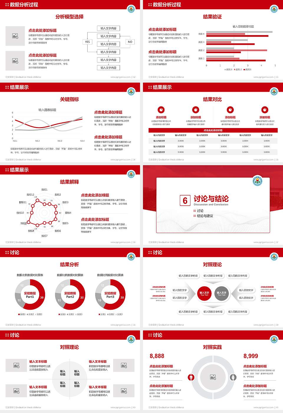 渤海石油职业学院论文答辩标准PPT模板16:9格式幻灯片预览图5