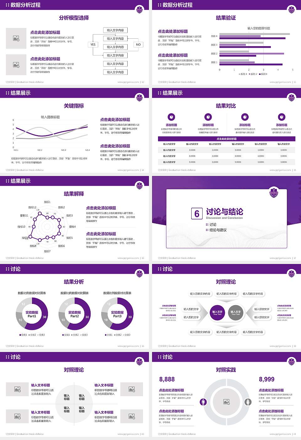 河北医科大学临床学院论文答辩标准PPT模板16:9格式幻灯片预览图5