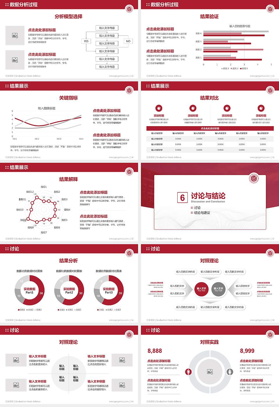 鹤壁职业技术学院论文答辩标准PPT模板16:9格式幻灯片预览图5