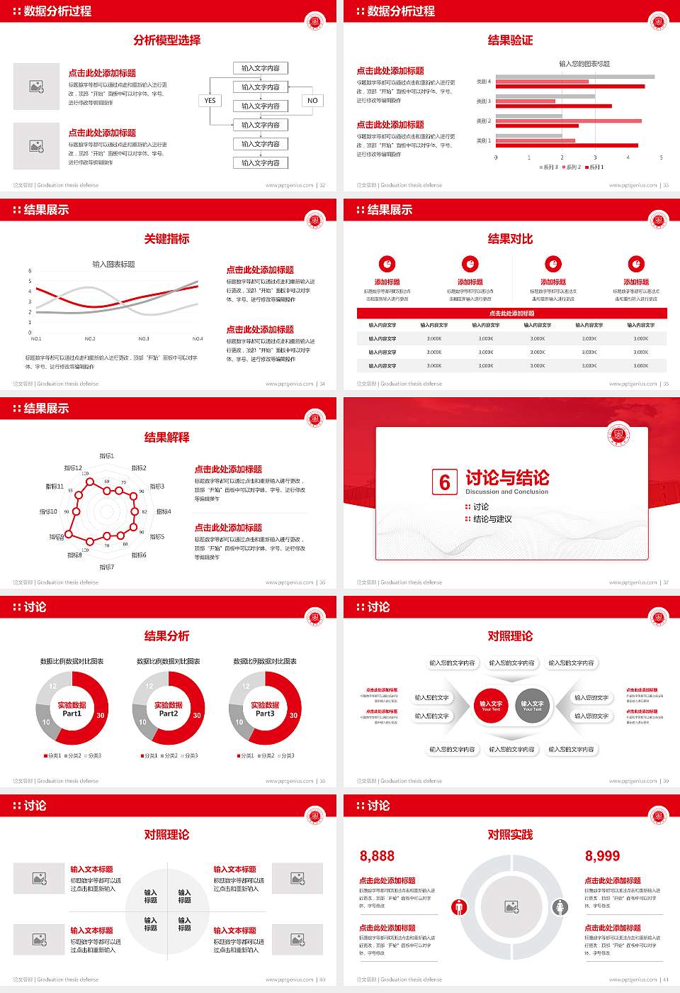 安阳学院论文答辩标准PPT模板16:9格式幻灯片预览图5