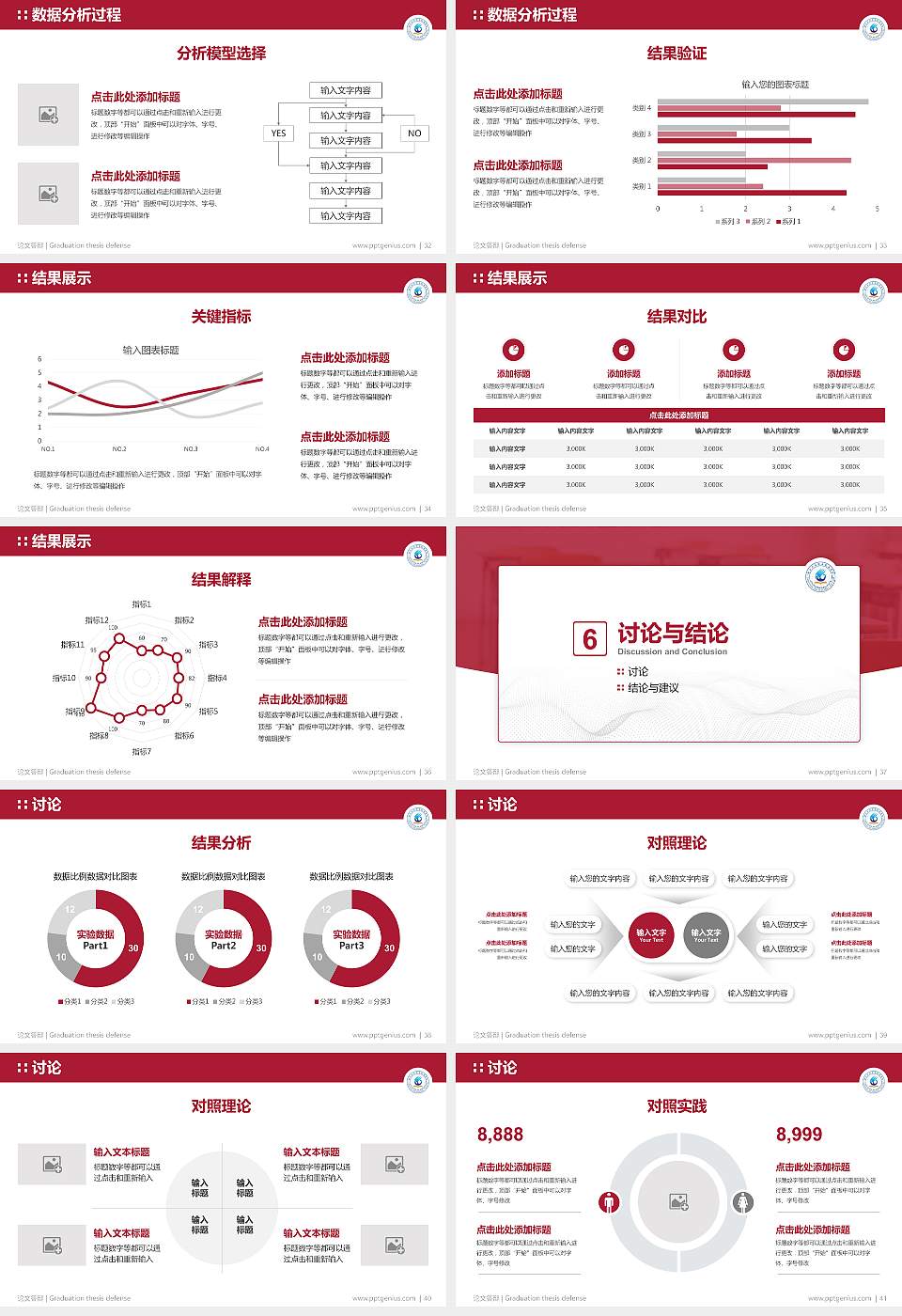 唐山工业职业技术学院论文答辩标准PPT模板16:9格式幻灯片预览图5