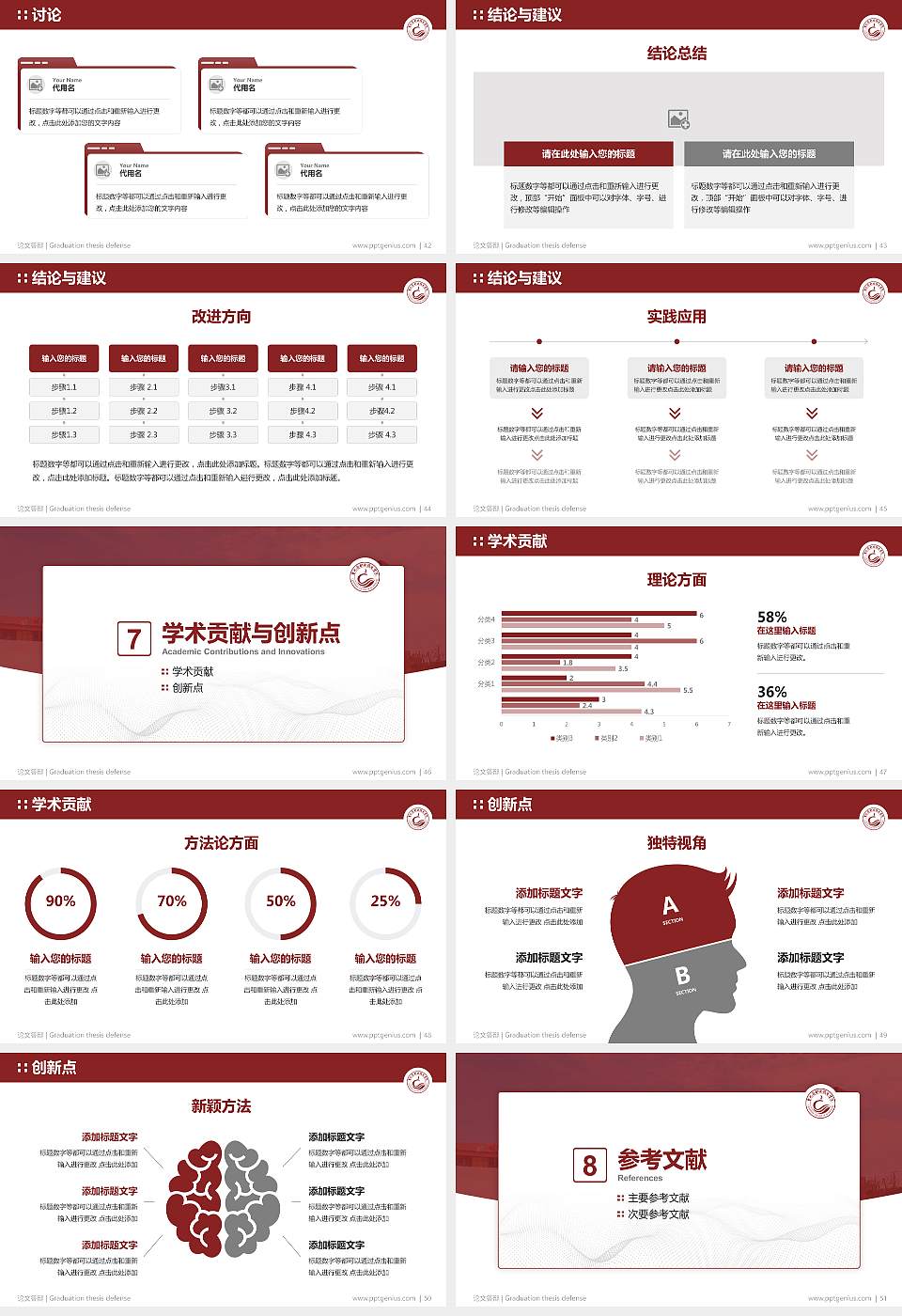 曹妃甸职业技术学院论文答辩标准PPT模板16:9格式幻灯片预览图6