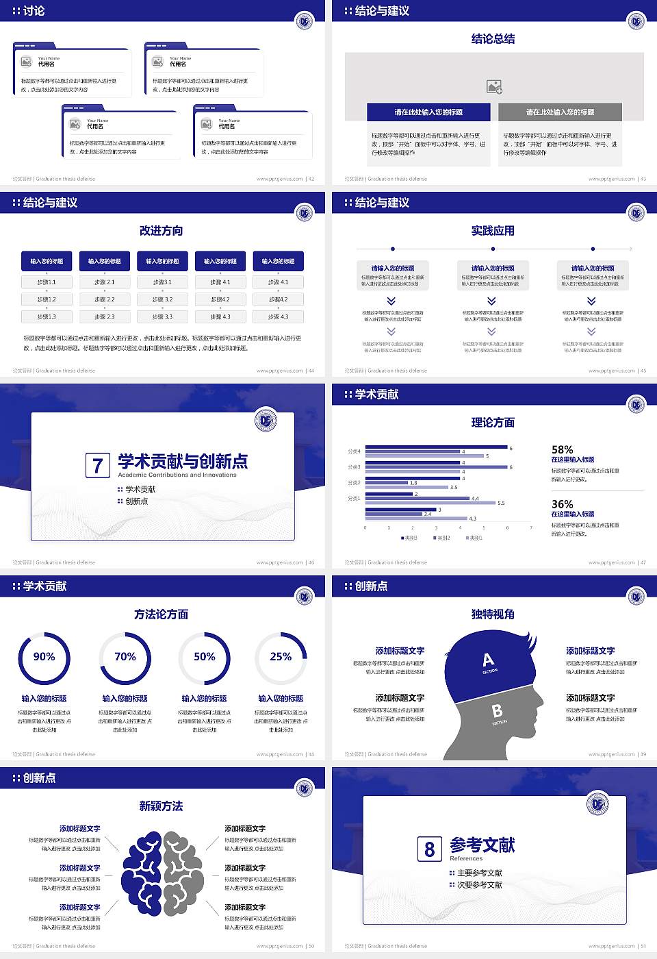 北京中医药大学东方学院论文答辩标准PPT模板16:9格式幻灯片预览图6