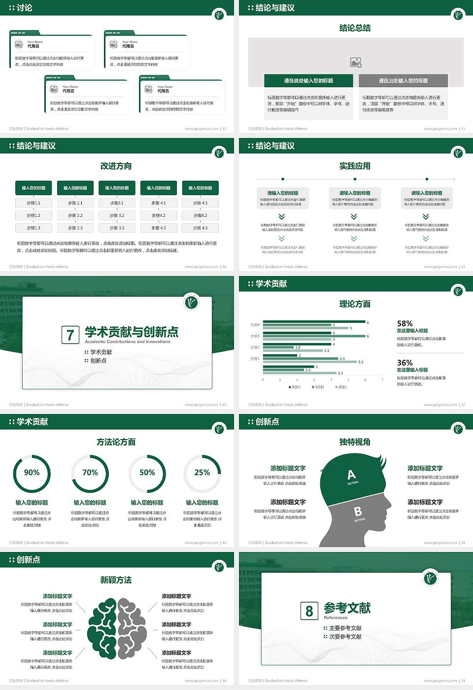 许昌学院论文答辩标准PPT模板16:9格式幻灯片预览图6