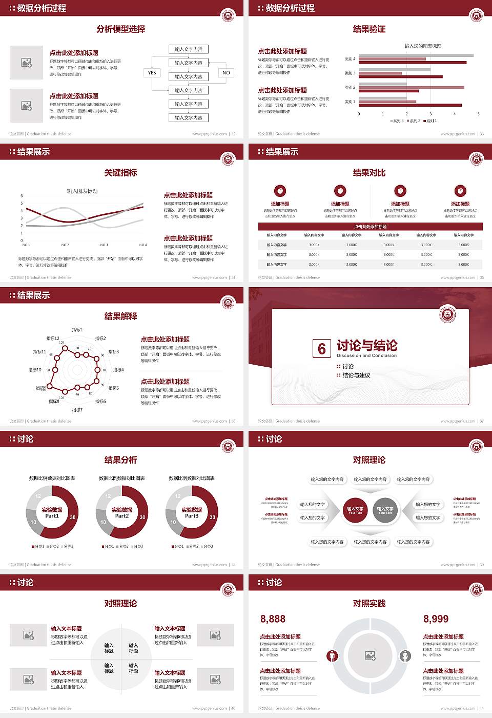 郑州工商学院论文答辩标准PPT模板16:9格式幻灯片预览图5