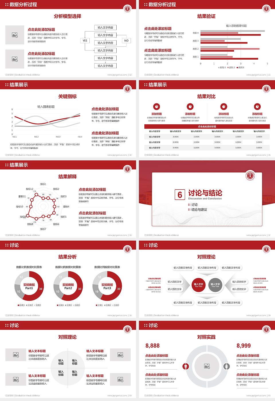 河南女子职业学院论文答辩标准PPT模板16:9格式幻灯片预览图5
