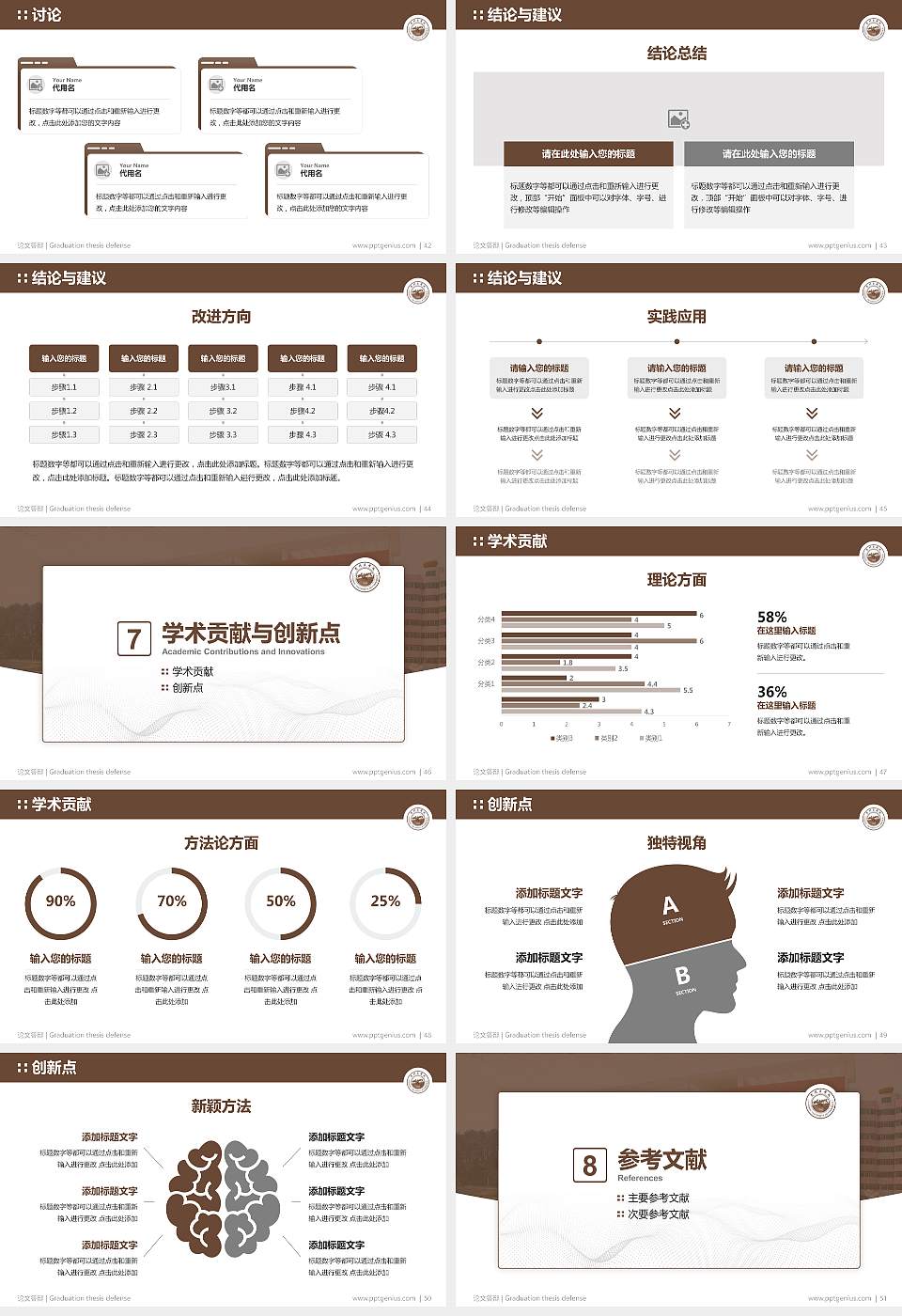 贵州商学院论文答辩标准PPT模板16:9格式幻灯片预览图6