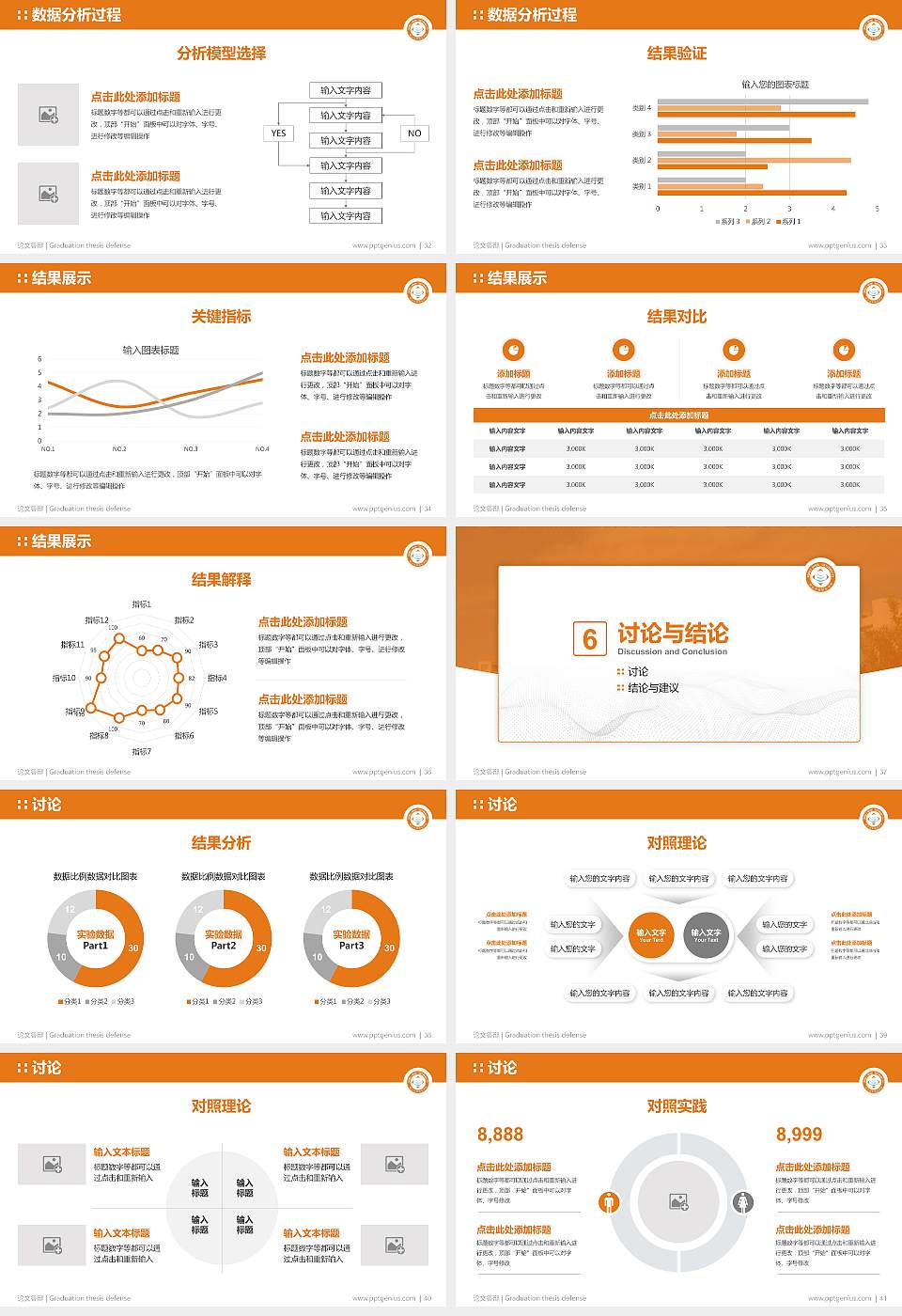 湖北开放职业学院论文答辩标准PPT模板16:9格式幻灯片预览图5