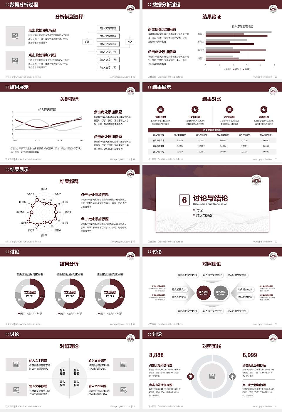 琼台师范学院论文答辩标准PPT模板16:9格式幻灯片预览图5