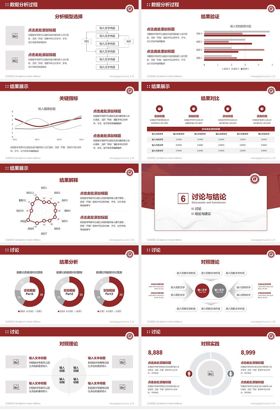 湖南艺术职业学院论文答辩标准PPT模板16:9格式幻灯片预览图5
