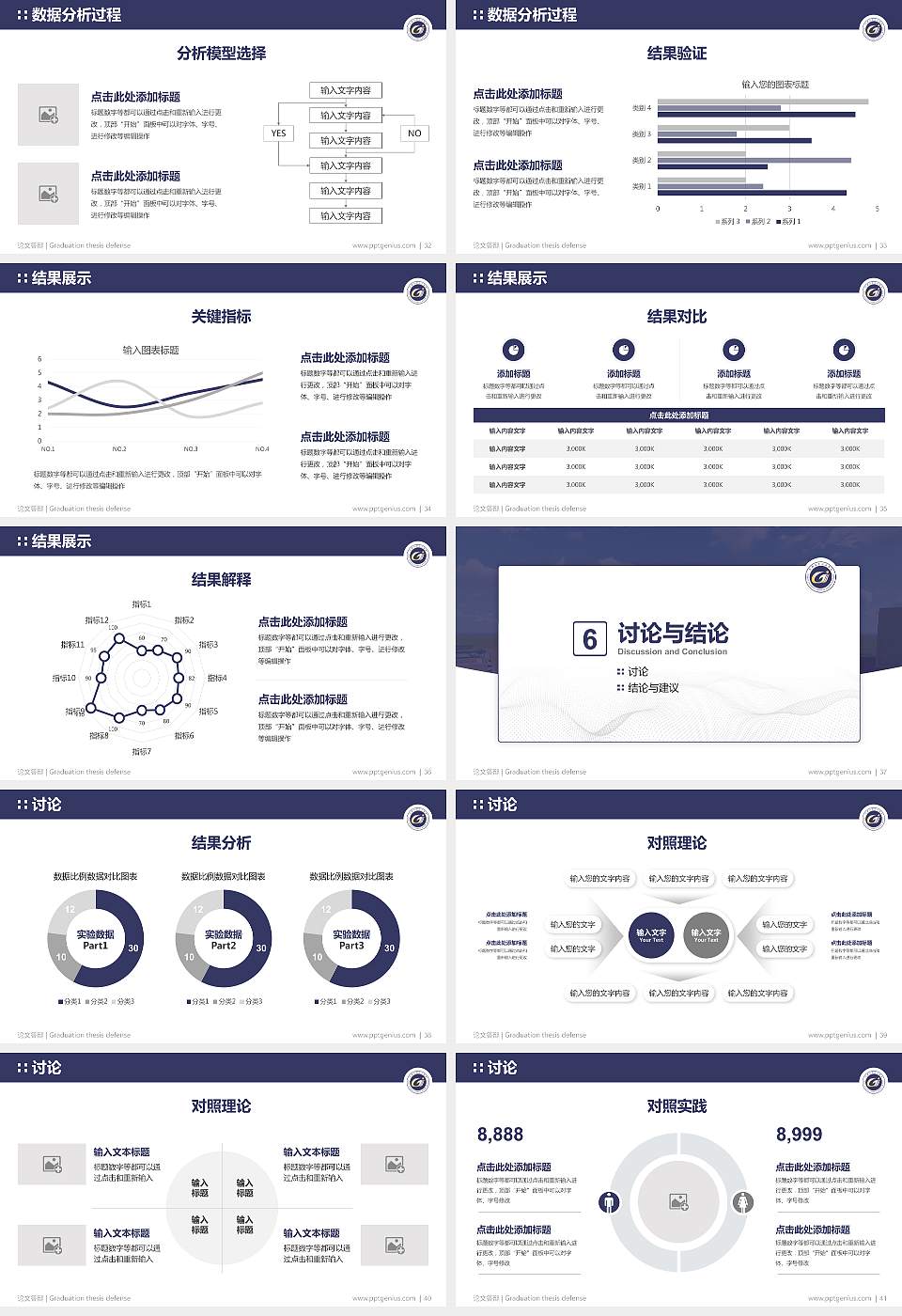 贵州工贸职业学院论文答辩标准PPT模板16:9格式幻灯片预览图5