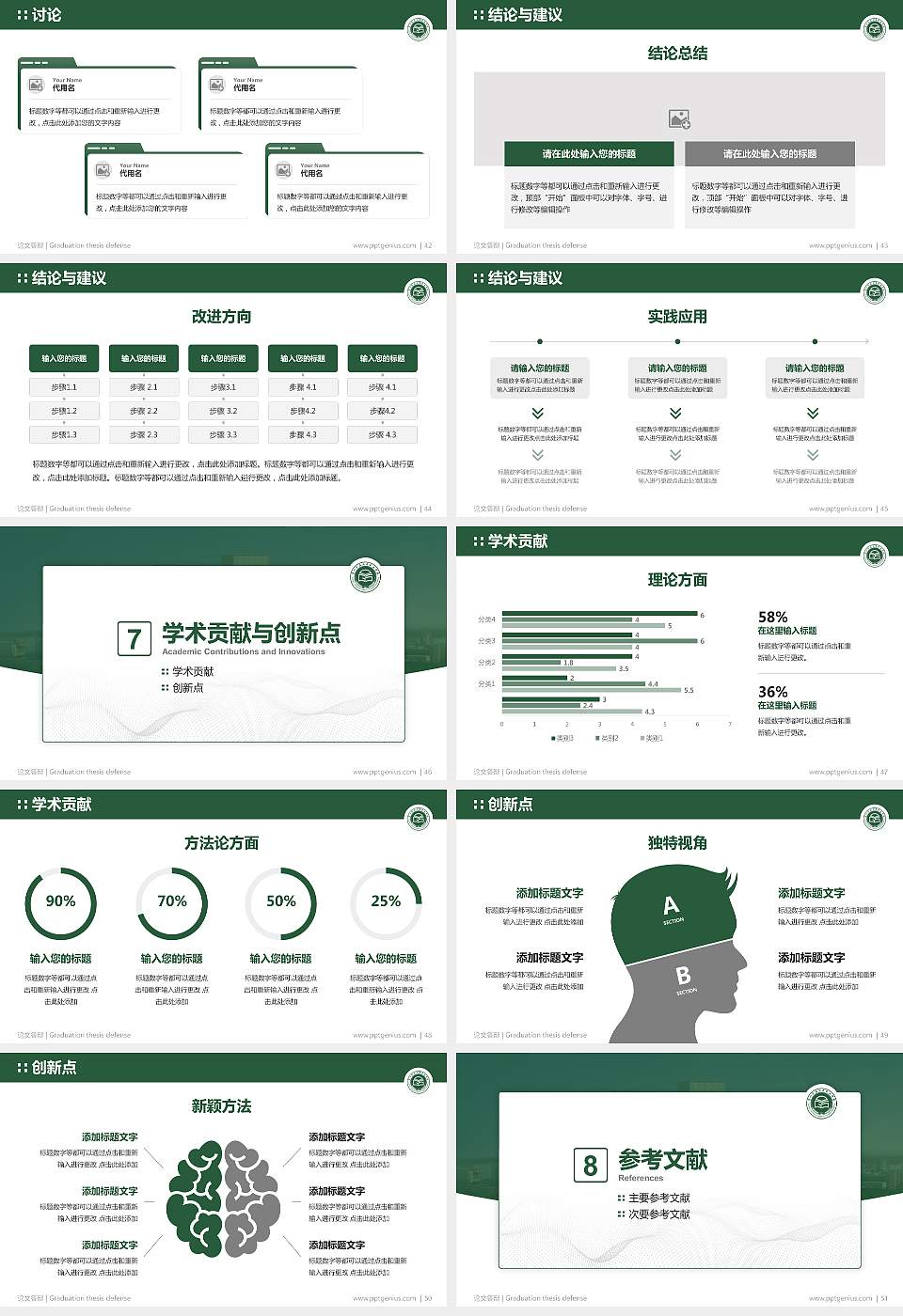 贵州食品工程职业学院论文答辩标准PPT模板16:9格式幻灯片预览图6