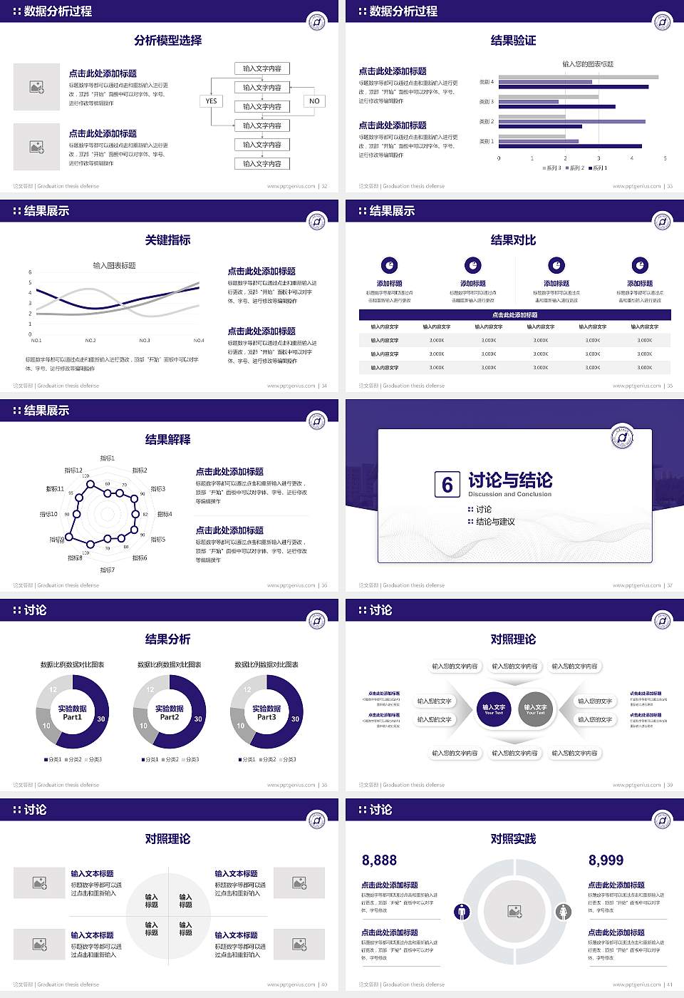 大连工业大学论文答辩标准PPT模板16:9格式幻灯片预览图5