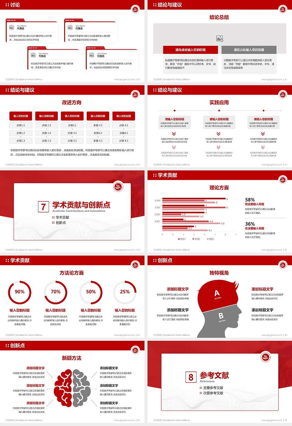 贵州黔南科技学院论文答辩标准PPT模板16:9格式幻灯片预览图6