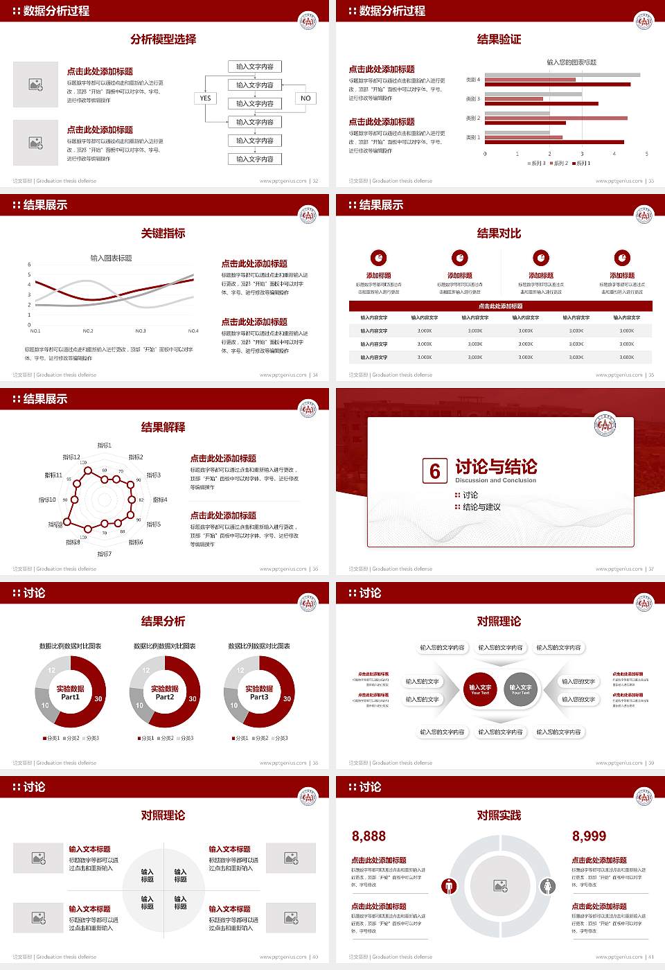 长沙医学院论文答辩标准PPT模板16:9格式幻灯片预览图5