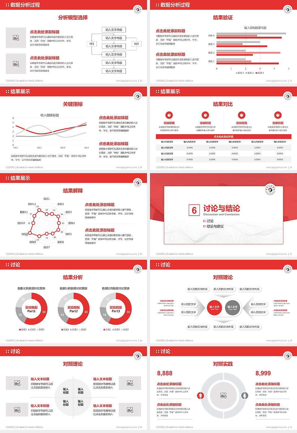 武汉文理学院论文答辩标准PPT模板16:9格式幻灯片预览图5