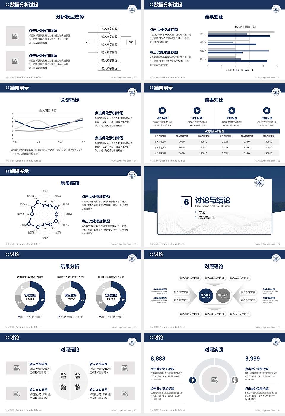 浙江中医药大学滨江学院论文答辩标准PPT模板16:9格式幻灯片预览图5