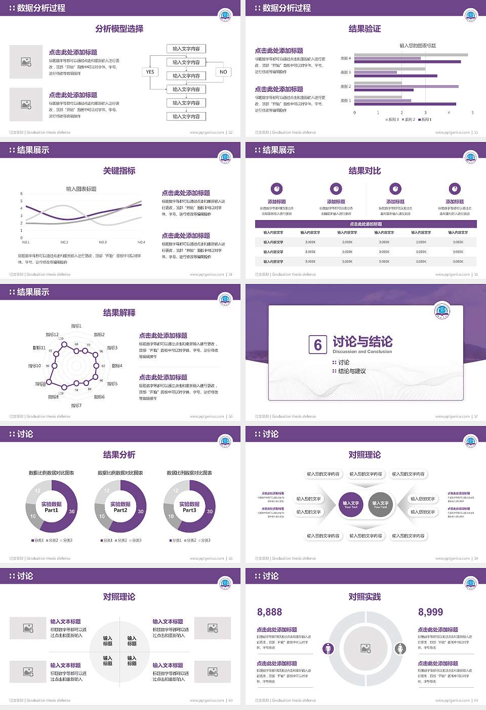 邵阳学院论文答辩标准PPT模板16:9格式幻灯片预览图5