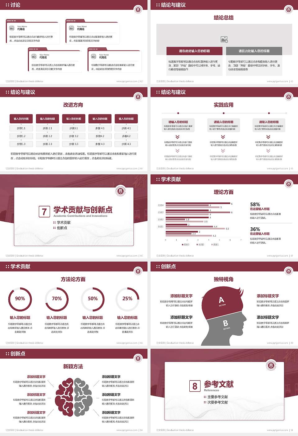 贵州经贸职业技术学院论文答辩标准PPT模板16:9格式幻灯片预览图6