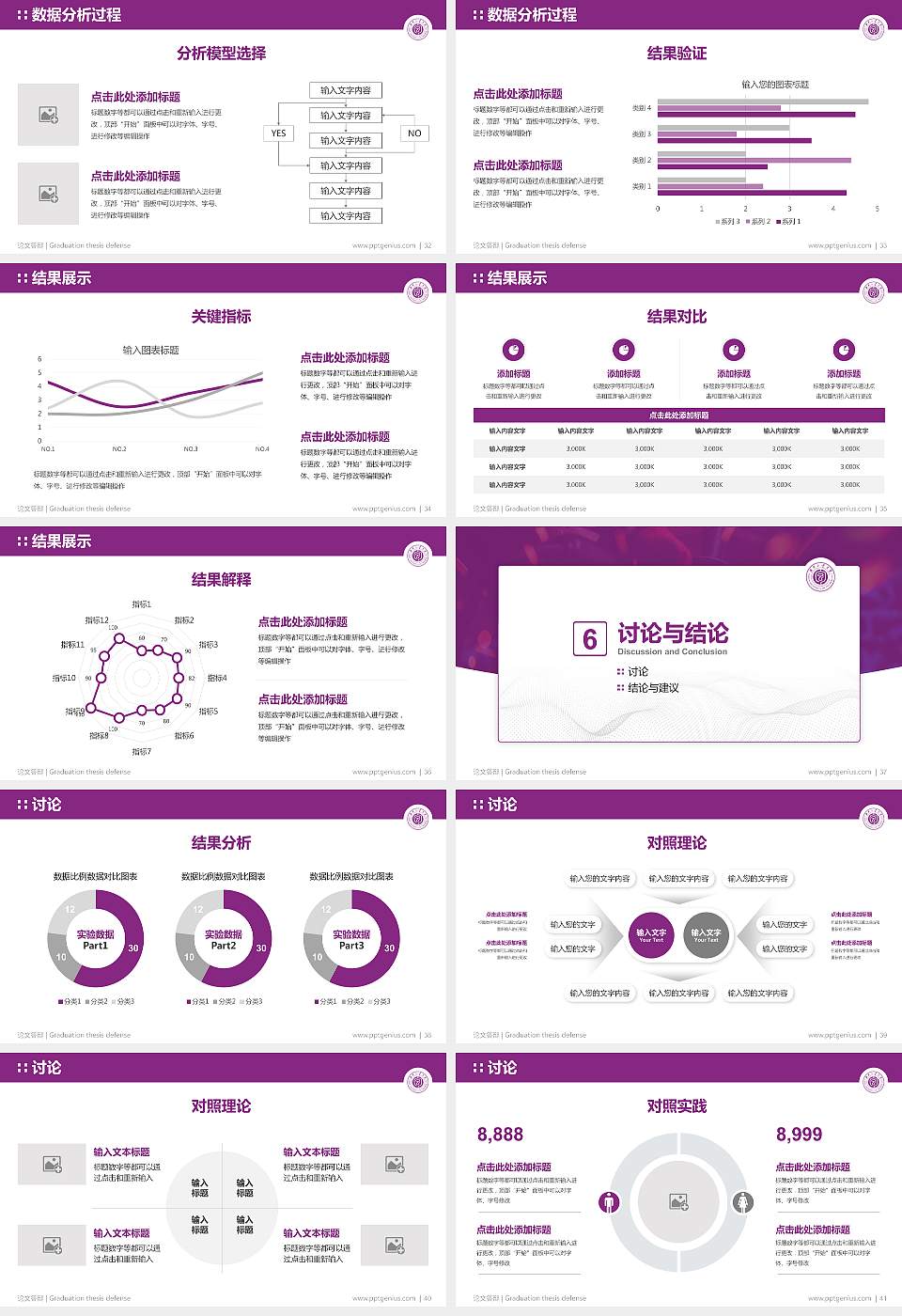 湖南冶金职业技术学院论文答辩标准PPT模板16:9格式幻灯片预览图5