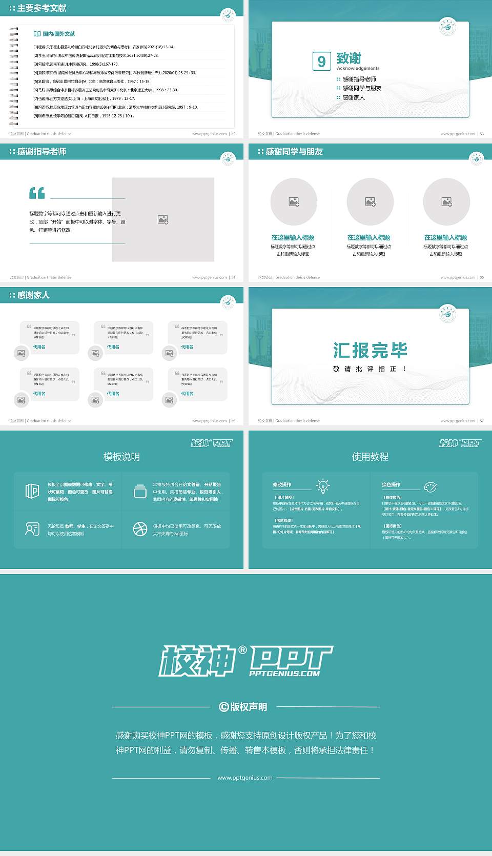 遵义医学院论文答辩标准PPT模板16:9格式幻灯片预览图7
