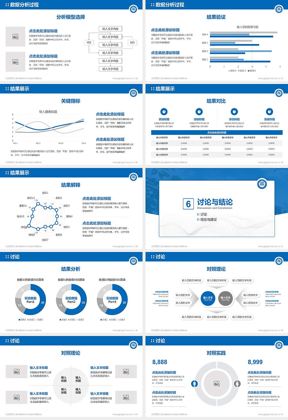 毕节工业职业技术学院论文答辩标准PPT模板16:9格式幻灯片预览图5