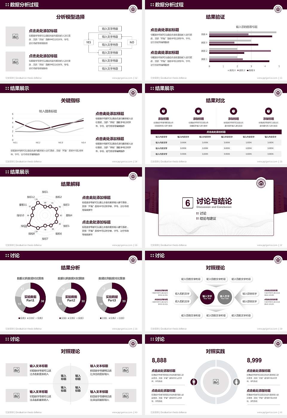 湖南中医药大学论文答辩标准PPT模板16:9格式幻灯片预览图5