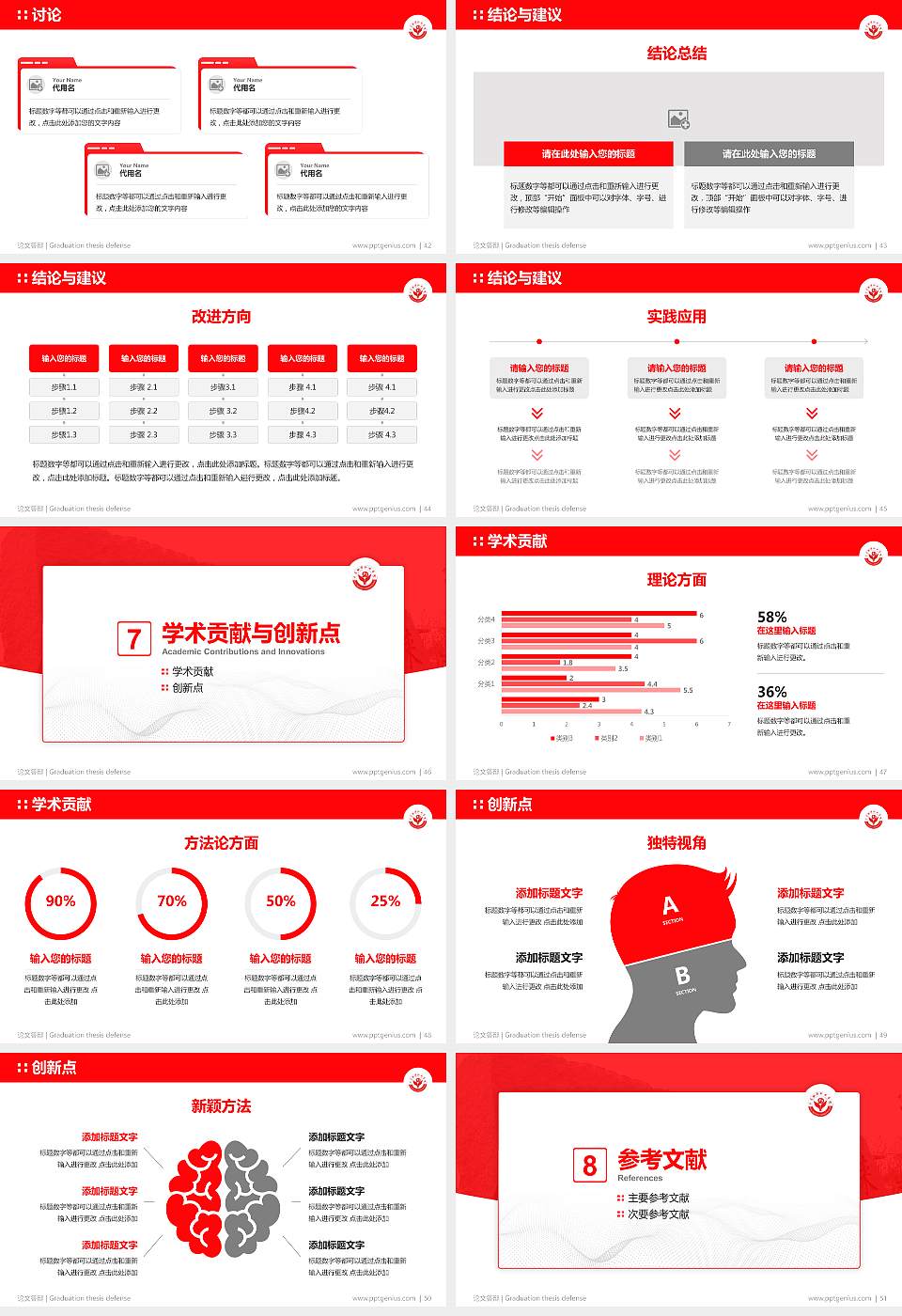大连翻译职业学院论文答辩标准PPT模板16:9格式幻灯片预览图6