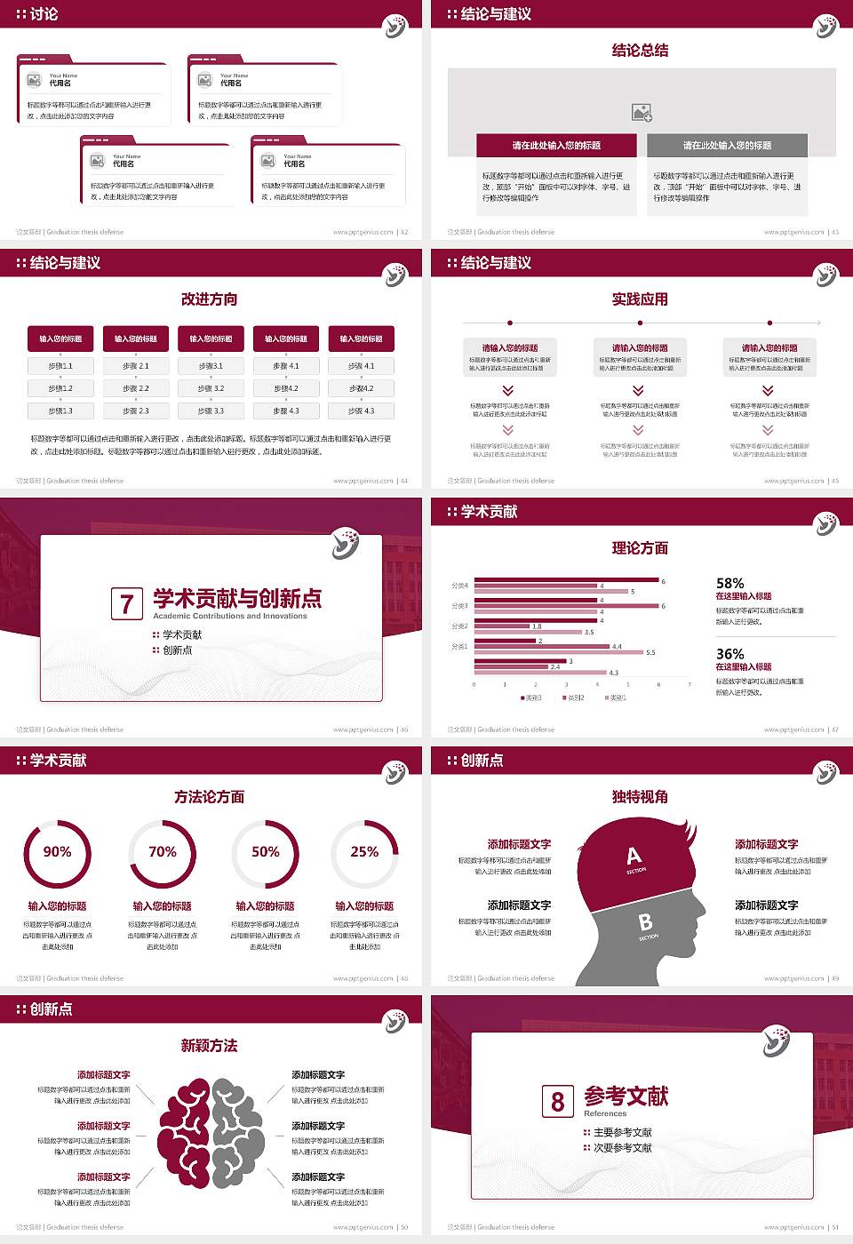 哈尔滨职业技术学院论文答辩标准PPT模板16:9格式幻灯片预览图6