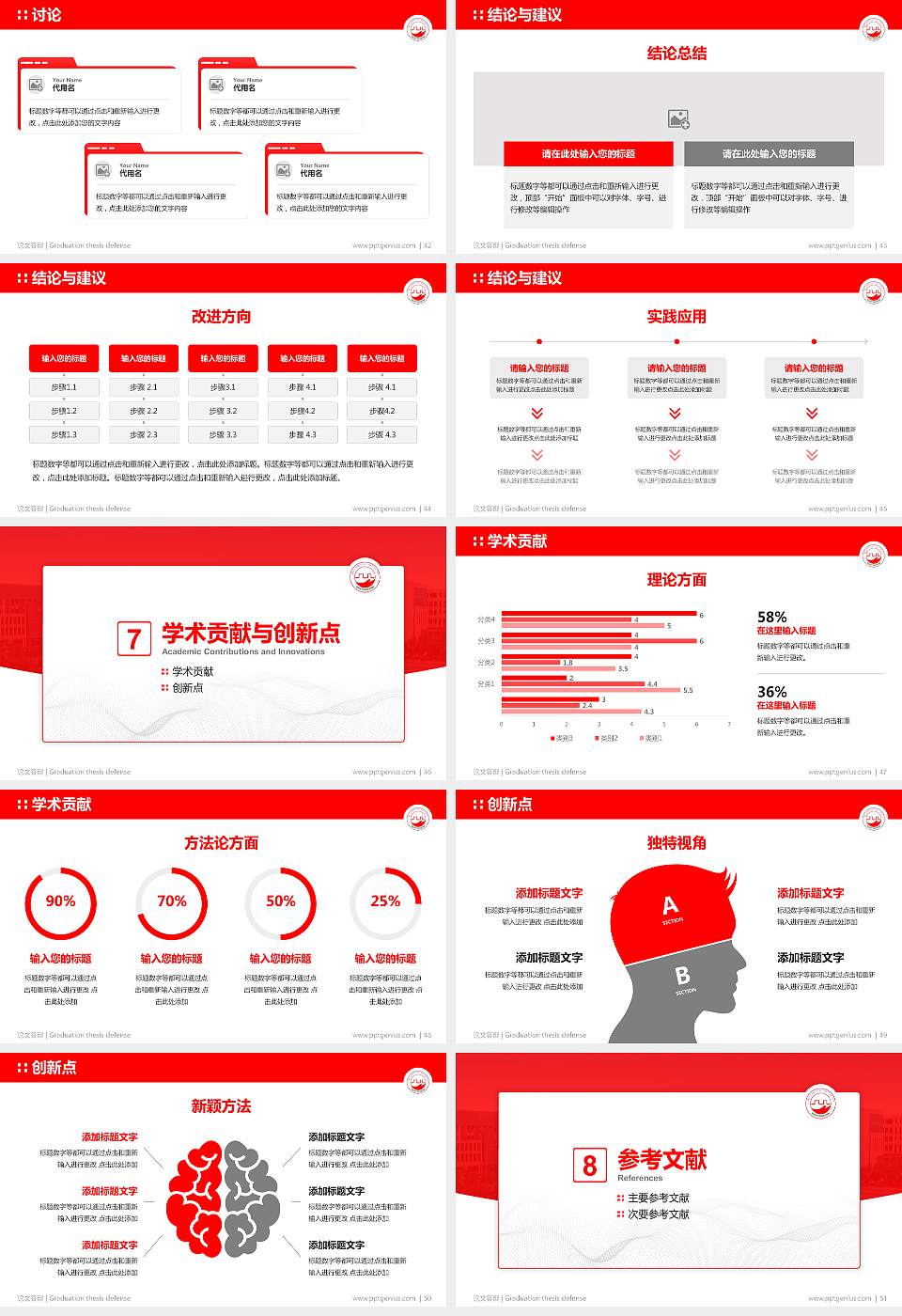 陕西电子科技职业学院论文答辩标准PPT模板16:9格式幻灯片预览图6