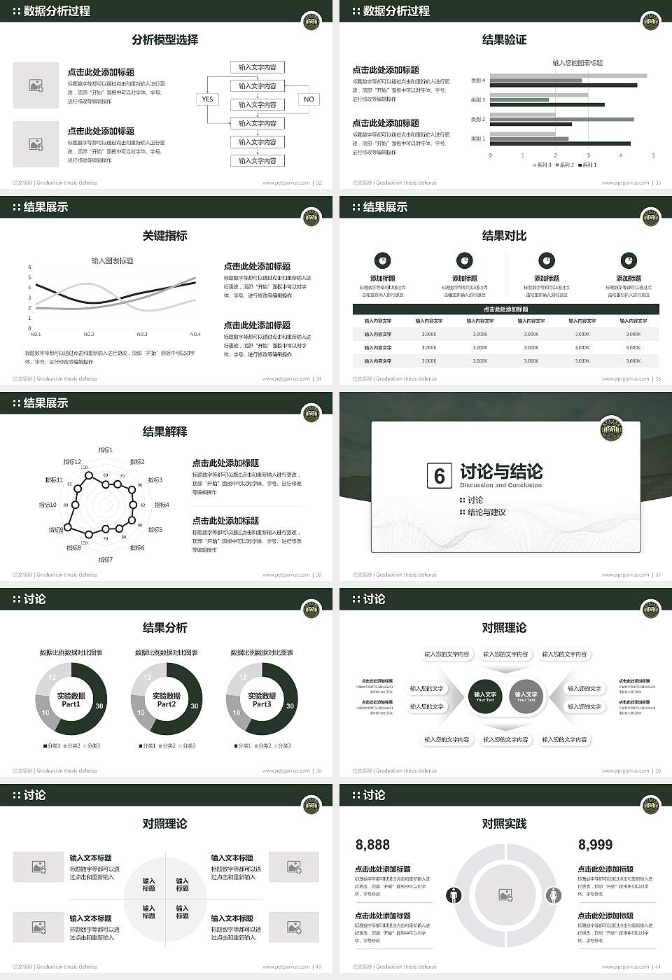 陆军勤务学院论文答辩标准PPT模板16:9格式幻灯片预览图5