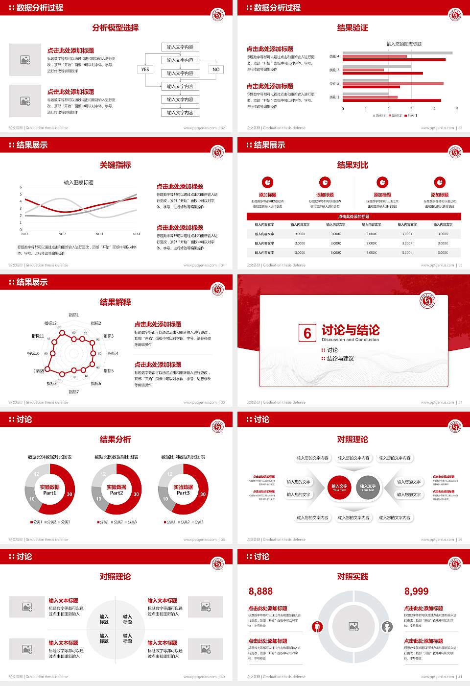 陕西服装工程学院论文答辩标准PPT模板16:9格式幻灯片预览图5