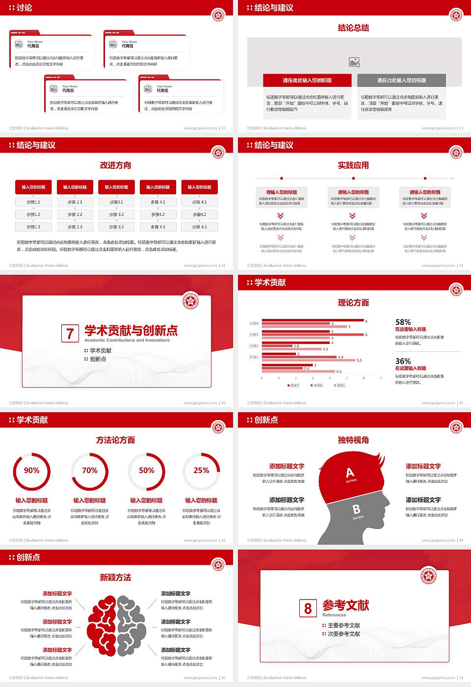 辽宁理工职业大学论文答辩标准PPT模板16:9格式幻灯片预览图6
