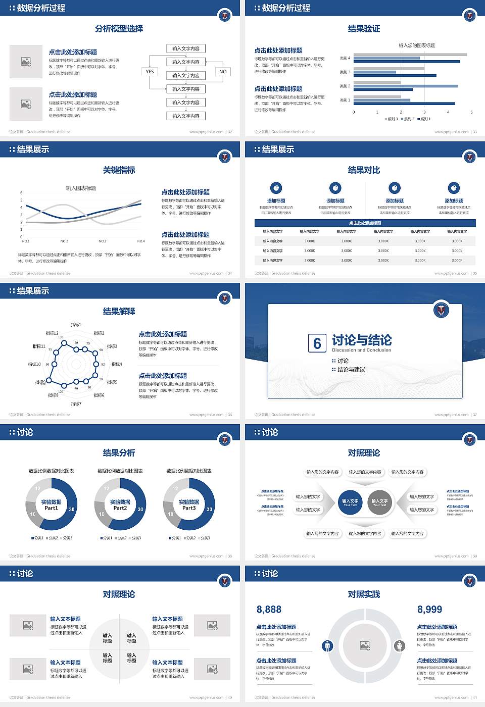 重庆医科大学国际医学院论文答辩标准PPT模板16:9格式幻灯片预览图5