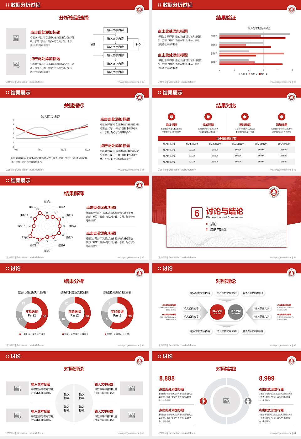 汉中职业技术学院论文答辩标准PPT模板16:9格式幻灯片预览图5