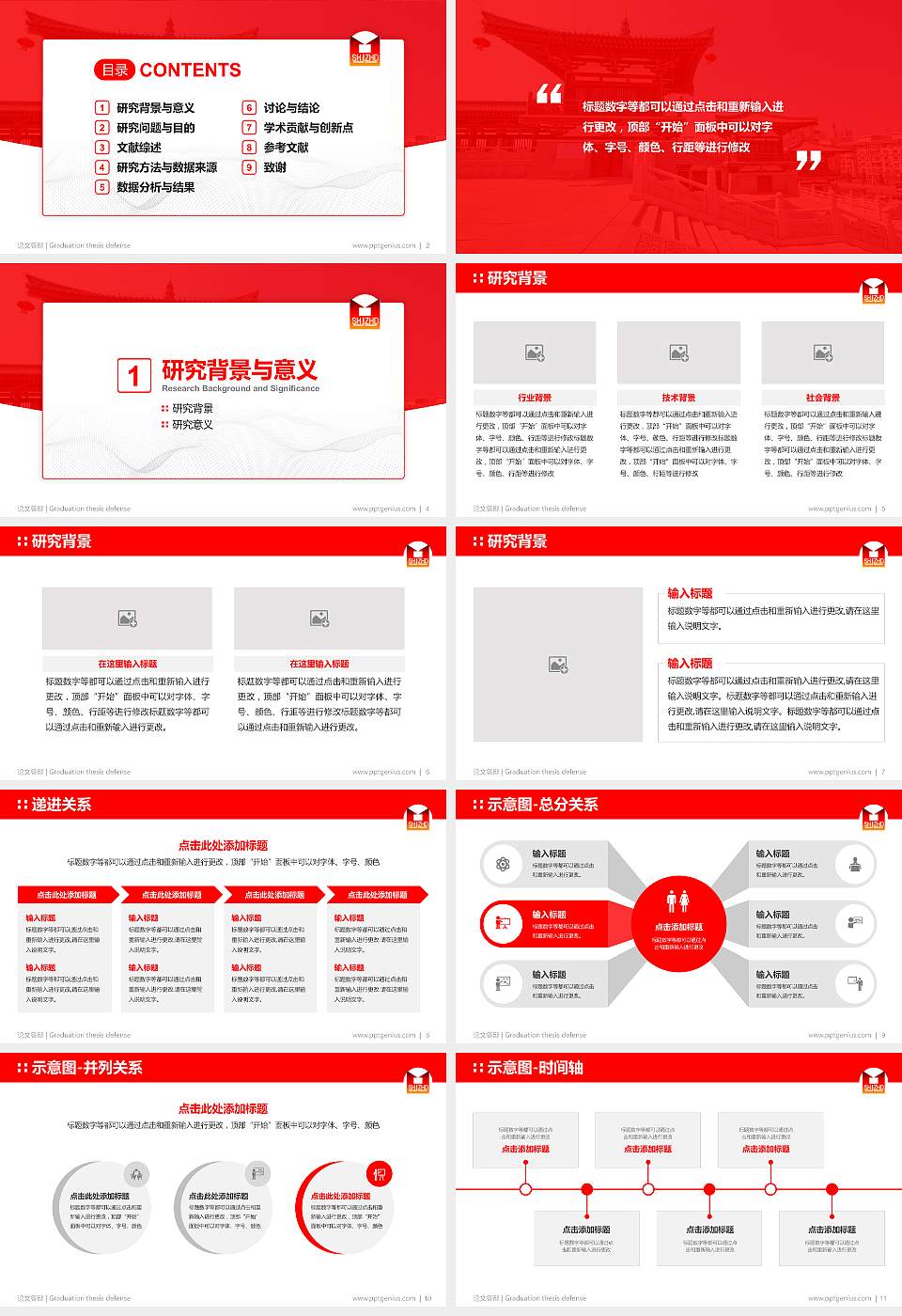 陕西省建筑工程总公司职工大学论文答辩标准PPT模板16:9格式幻灯片预览图2
