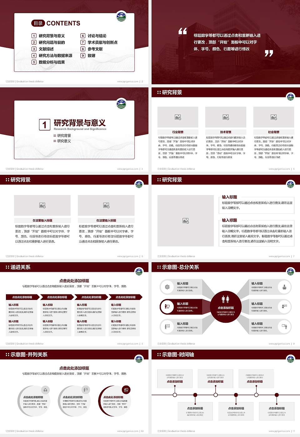 香港珠海学院论文答辩标准PPT模板16:9格式幻灯片预览图2