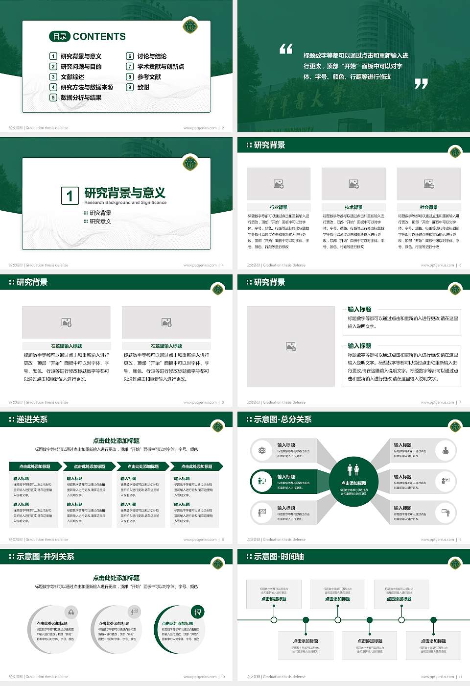 陆军军医大学论文答辩标准PPT模板16:9格式幻灯片预览图2
