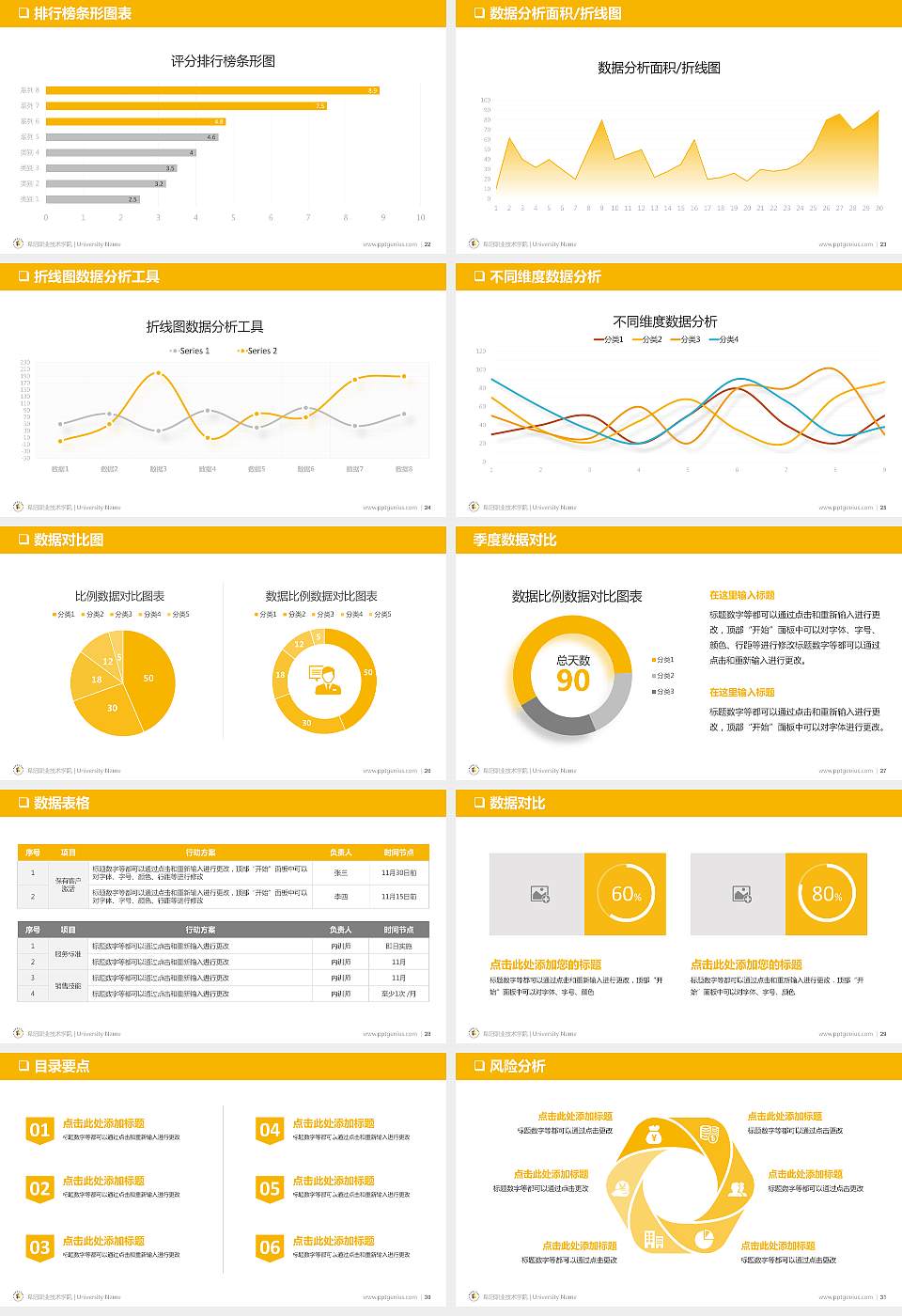 阜阳职业技术学院PPT模板下载16:9格式幻灯片预览图4