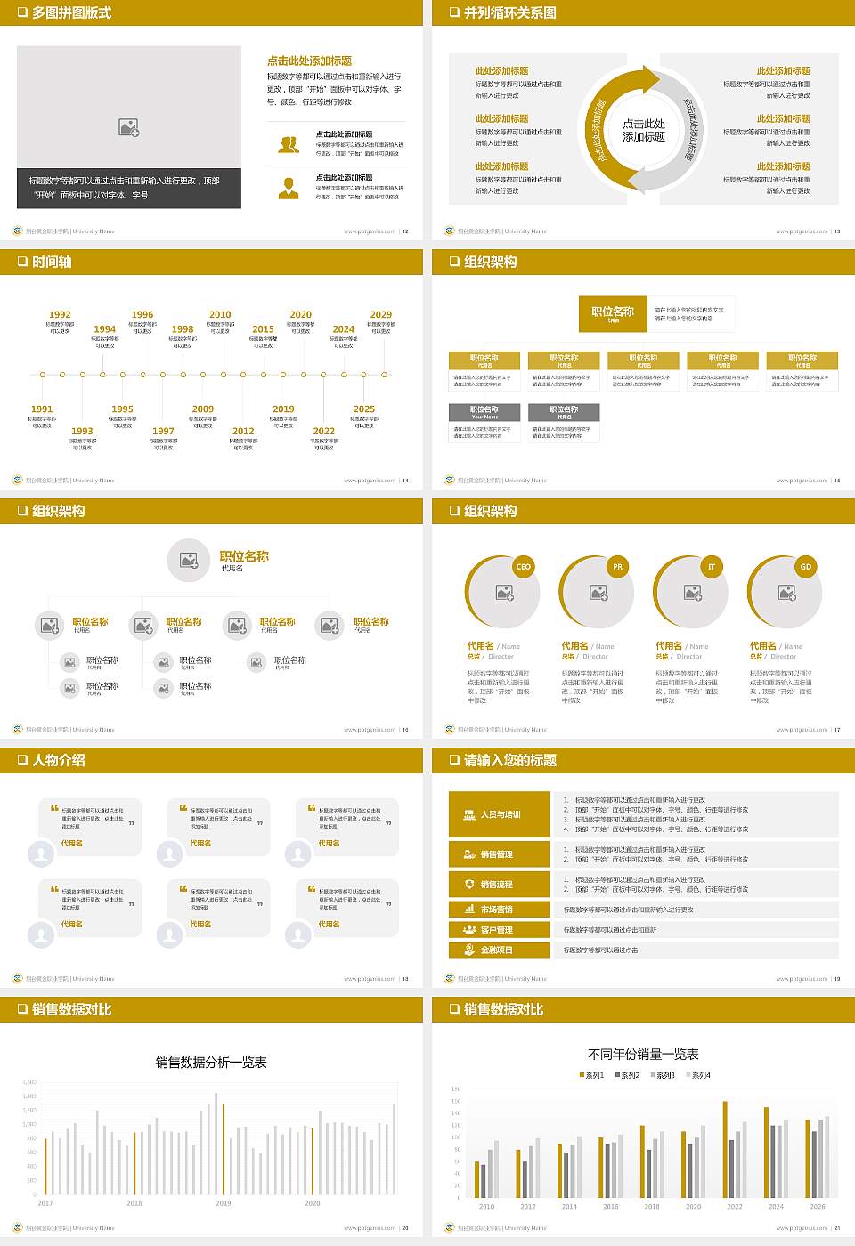 烟台黄金职业学院PPT模板下载16:9格式幻灯片预览图3