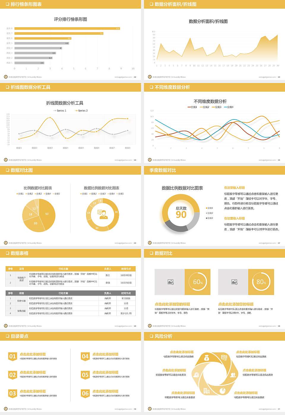长春金融高等专科学校PPT模板下载16:9格式幻灯片预览图4