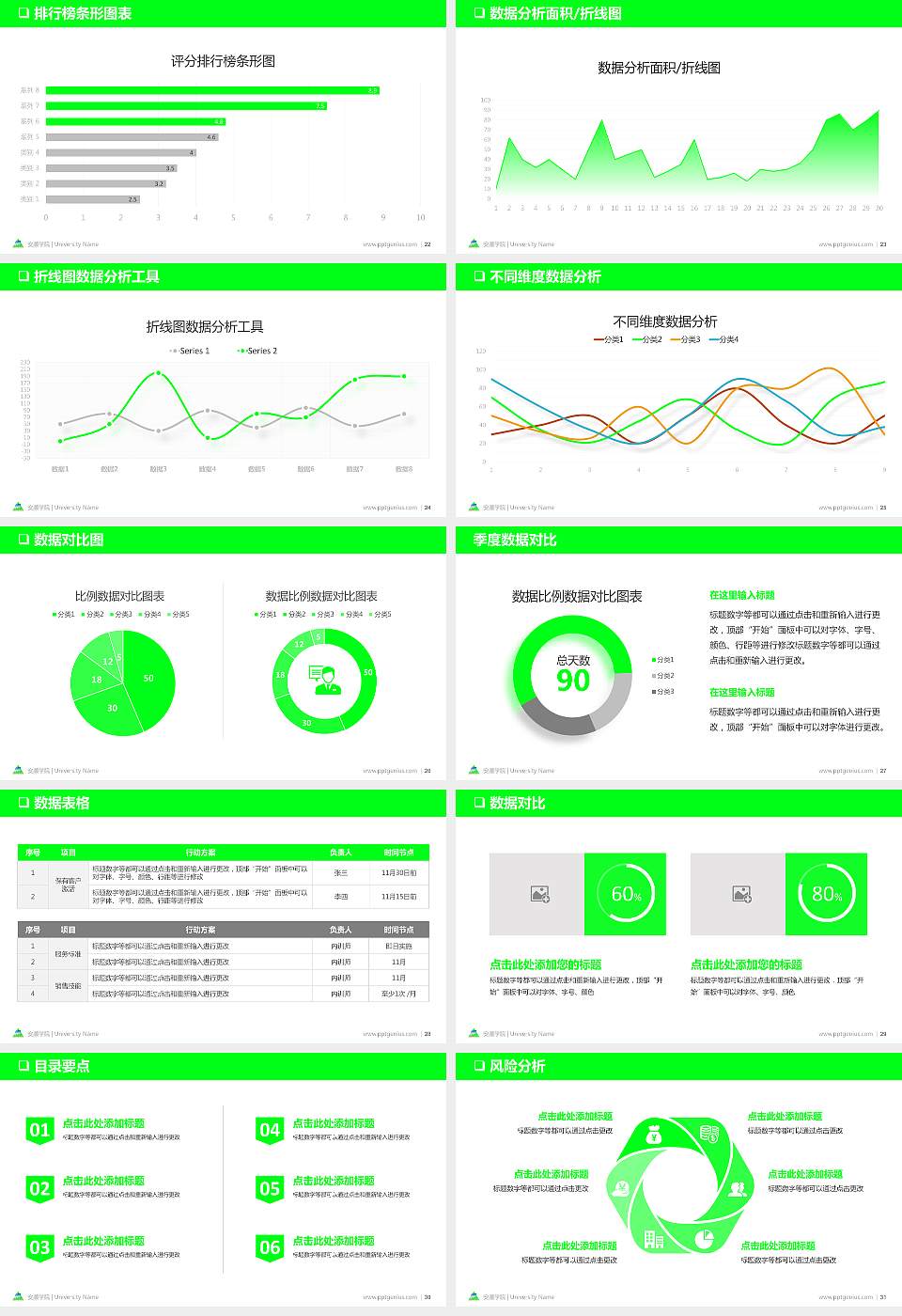 安顺学院PPT模板下载16:9格式幻灯片预览图4